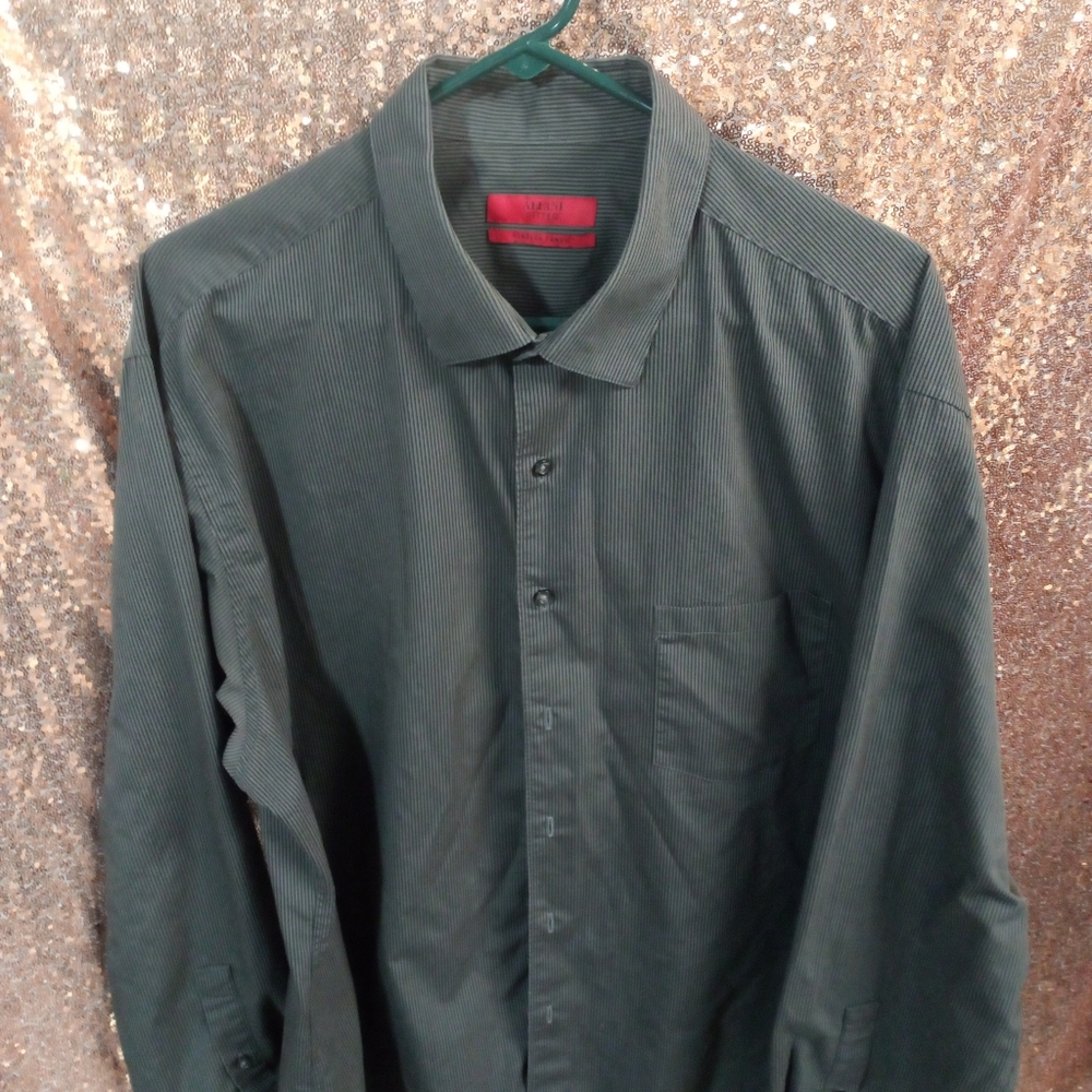Alfani men 18 fitted, Grey with Black pinstripe